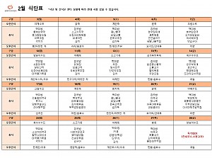 2월 식단표입니다